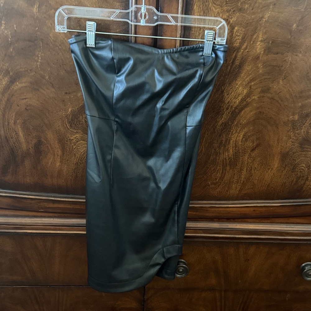 Black Faux Leather Dress
